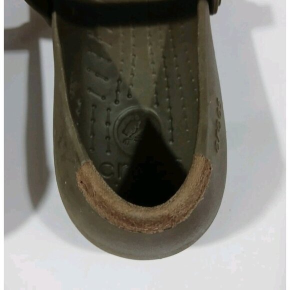 Crocs Alice Mary Jane Work Sandals Size 10 Brown Slip On - Picture 6 of 9